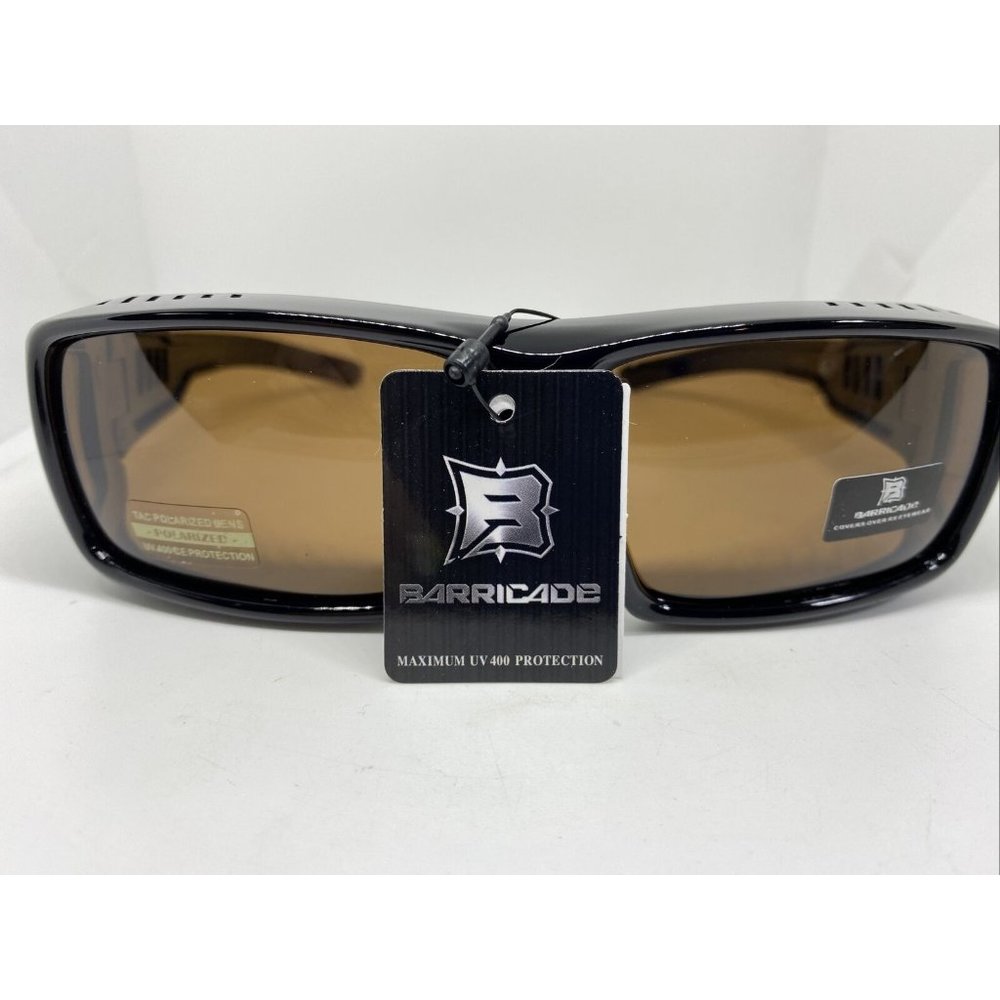 Barricade Cover Over Sunwear Polarized Lens Fits Over Most EyeGlasses Black New
